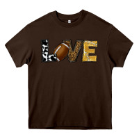 Chocolate Brown football love Heavy Core Tee - RanaPortraitStore