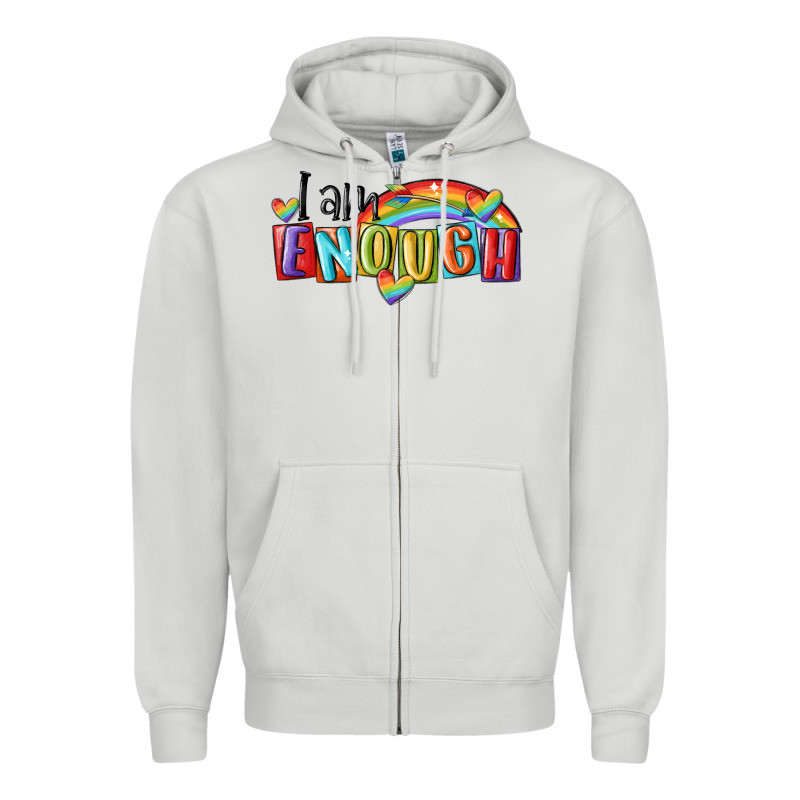 I Am Enough Lgbt Zipper Hoodie by MaliasSmallBusiness | Teevron