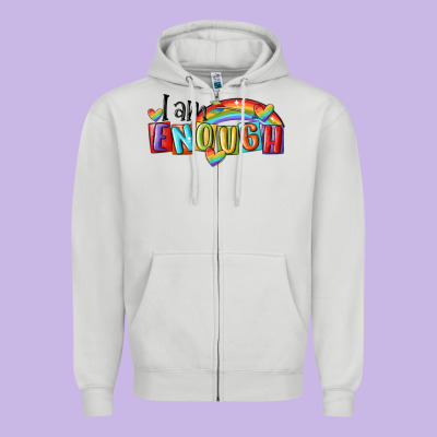 I Am Enough Lgbt Zipper Hoodie Designed By Maliassmallbusiness
