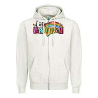 Oatmeal Heather i am enough lgbt Zipper Hoodie - MaliasSmallBusiness
