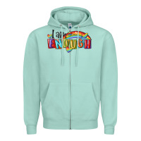 Seafoam i am enough lgbt Zipper Hoodie - MaliasSmallBusiness