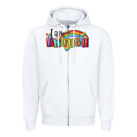 White i am enough lgbt Zipper Hoodie - MaliasSmallBusiness