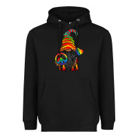 Black LGBTQ+ Pride Gnome With Candy Heavyweight Hoodie - BundleAndBundleShop