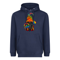 Navy LGBTQ+ Pride Gnome With Candy Heavyweight Hoodie - BundleAndBundleShop