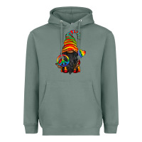 Sage LGBTQ+ Pride Gnome With Candy Heavyweight Hoodie - BundleAndBundleShop