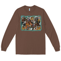 Chestnut bucking bronco rodeo revolver western background Long Sleeve Tee - AdoDesignShop