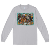 Moon Dust bucking bronco rodeo revolver western background Long Sleeve Tee - AdoDesignShop