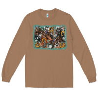Toasted Coconut bucking bronco rodeo revolver western background Long Sleeve Tee - AdoDesignShop