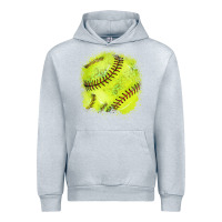 Heather Grey Softball background Urban Hoodie - HowdyJamesFarm