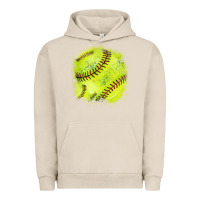 Pigment French Oak Softball background Urban Hoodie - HowdyJamesFarm