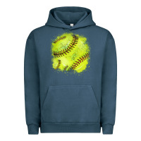 Pigment Midnight Navy Softball background Urban Hoodie - HowdyJamesFarm