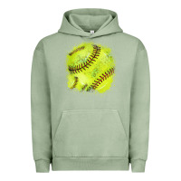 Pigment Oil Green Softball background Urban Hoodie - HowdyJamesFarm