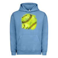 Pigment Pebble Blue Softball background Urban Hoodie - HowdyJamesFarm