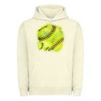 Pigment Pistachio Softball background Urban Hoodie - HowdyJamesFarm