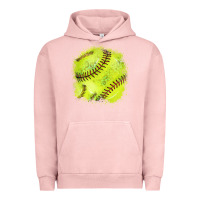 Pigment Salmon Softball background Urban Hoodie - HowdyJamesFarm