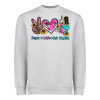 Heather Grey peace love hair stylist Heavyweight Sweatshirt - AdoDesignShop