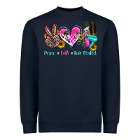 Navy peace love hair stylist Heavyweight Sweatshirt - AdoDesignShop