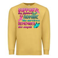 Antique Gold Support The Lighters Admire The Survivors Remember The Angels Premium Sweatshirt - BundleAndBundleShop