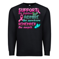 Black Support The Lighters Admire The Survivors Remember The Angels Premium Sweatshirt - BundleAndBundleShop