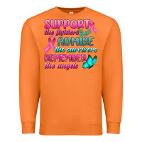 Carrot Support The Lighters Admire The Survivors Remember The Angels Premium Sweatshirt - BundleAndBundleShop