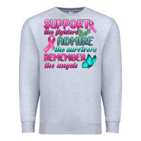 Heather Grey Support The Lighters Admire The Survivors Remember The Angels Premium Sweatshirt - BundleAndBundleShop