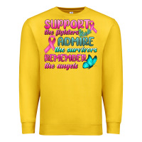 Lemon Support The Lighters Admire The Survivors Remember The Angels Premium Sweatshirt - BundleAndBundleShop