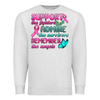 Oatmeal Heather Support The Lighters Admire The Survivors Remember The Angels Premium Sweatshirt - BundleAndBundleShop