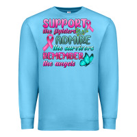 Ocean Blue Support The Lighters Admire The Survivors Remember The Angels Premium Sweatshirt - BundleAndBundleShop