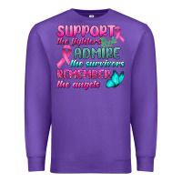 Purple Support The Lighters Admire The Survivors Remember The Angels Premium Sweatshirt - BundleAndBundleShop