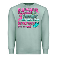 Seafoam Support The Lighters Admire The Survivors Remember The Angels Premium Sweatshirt - BundleAndBundleShop