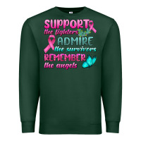 Sports Green Support The Lighters Admire The Survivors Remember The Angels Premium Sweatshirt - BundleAndBundleShop