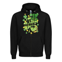Black st. patrick's day shamrock Zipper Hoodie - MaliasSmallBusiness