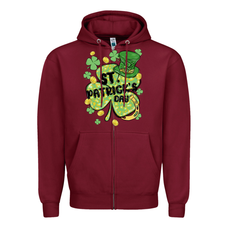 St. Patrick's Day Shamrock Zipper Hoodie by MaliasSmallBusiness | Teevron