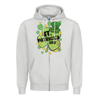 Dove Grey st. patrick's day shamrock Zipper Hoodie - MaliasSmallBusiness