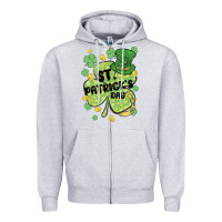 Heather Grey st. patrick's day shamrock Zipper Hoodie - MaliasSmallBusiness