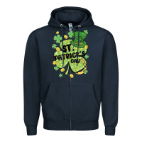 Navy st. patrick's day shamrock Zipper Hoodie - MaliasSmallBusiness