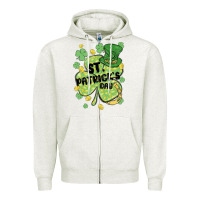 Oatmeal Heather st. patrick's day shamrock Zipper Hoodie - MaliasSmallBusiness