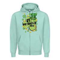 Seafoam st. patrick's day shamrock Zipper Hoodie - MaliasSmallBusiness