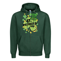 Sports Green st. patrick's day shamrock Zipper Hoodie - MaliasSmallBusiness