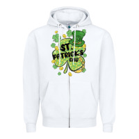 White st. patrick's day shamrock Zipper Hoodie - MaliasSmallBusiness