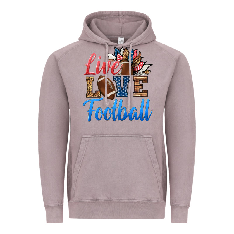 Live Love American Football Vintage Hoodie by HRA Design Shop | Teevron