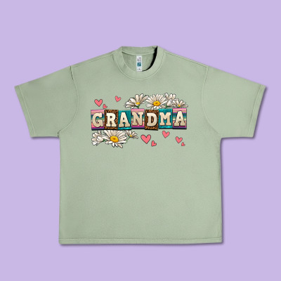 Daisy Grandma Urban Heavy Tee Designed By Adodesignshop
