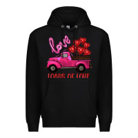 Black valentine's day loads of love turck with balloons Premium Hoodie - RanaPortraitStore