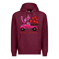 Burgundy valentine's day loads of love turck with balloons Premium Hoodie - RanaPortraitStore