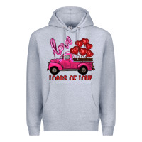 Heather Grey valentine's day loads of love turck with balloons Premium Hoodie - RanaPortraitStore