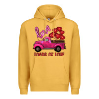 Mustard valentine's day loads of love turck with balloons Premium Hoodie - RanaPortraitStore