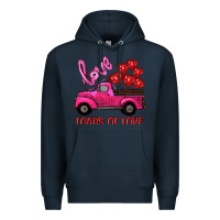Navy valentine's day loads of love turck with balloons Premium Hoodie - RanaPortraitStore