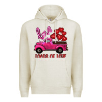 Oatmeal Heather valentine's day loads of love turck with balloons Premium Hoodie - RanaPortraitStore