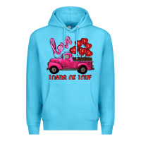Ocean Blue valentine's day loads of love turck with balloons Premium Hoodie - RanaPortraitStore
