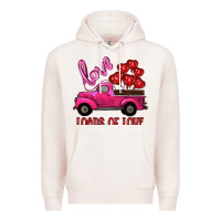 Pale Pink valentine's day loads of love turck with balloons Premium Hoodie - RanaPortraitStore
